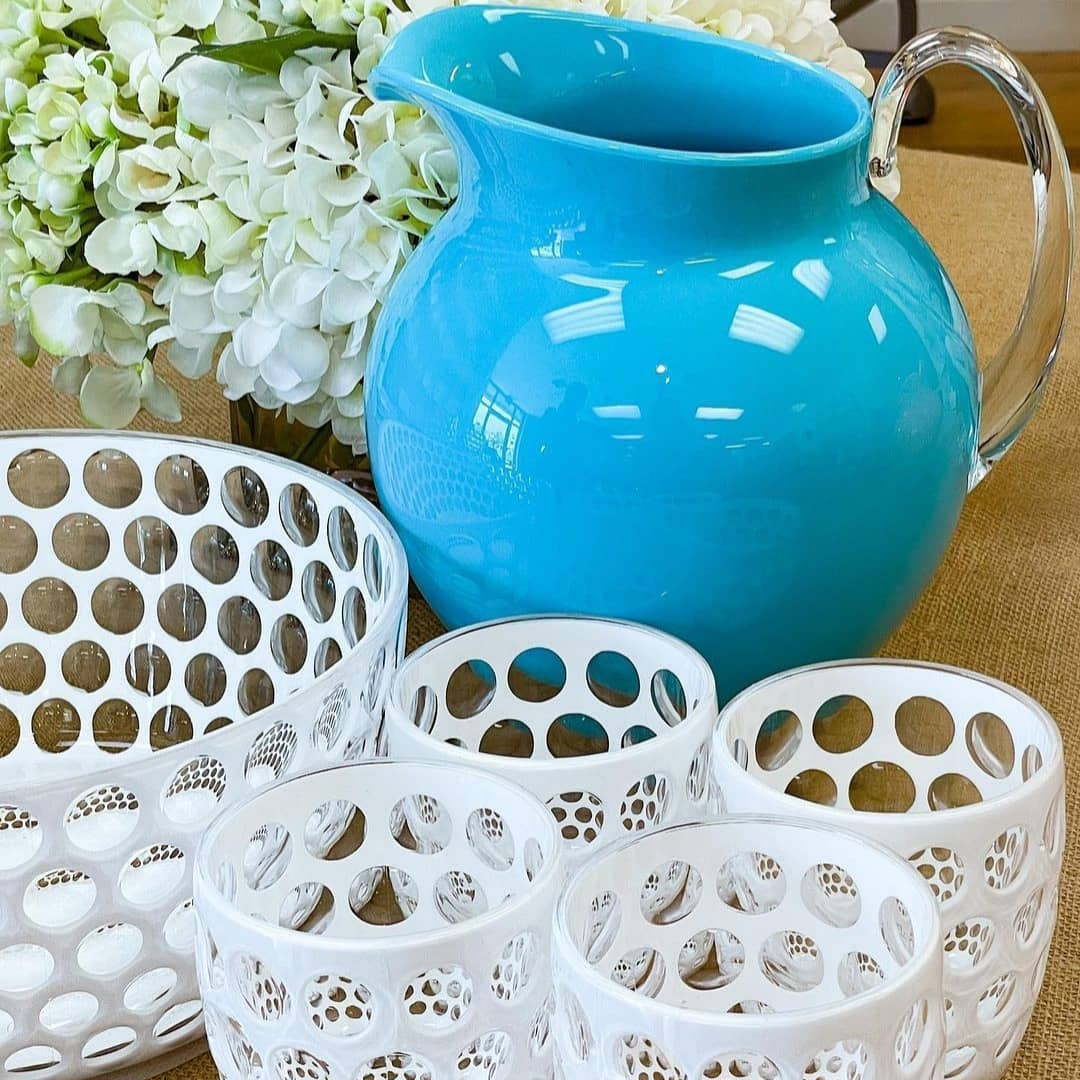 Mario Luca Giusti Palla Jug, Turquoise, 3L in synthetic crystal, alternative angle (2)