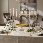 Mario Luca Giusti Susan Footed Bowl, Gold, 31cm in synthetic crystal, styled in a table setting