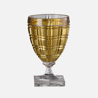 Mario Luca Giusti Winston Wine Glass, Gold in synthetic crystal, front view