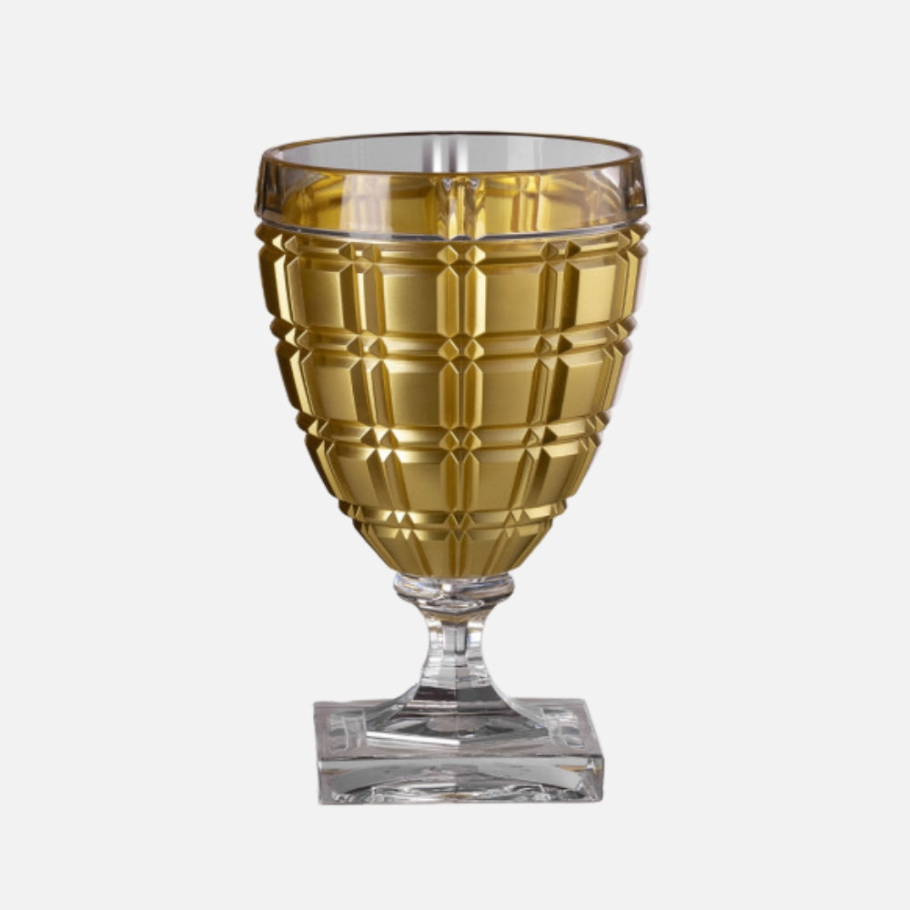 Mario Luca Giusti Winston Wine Glass, Gold in synthetic crystal, front view