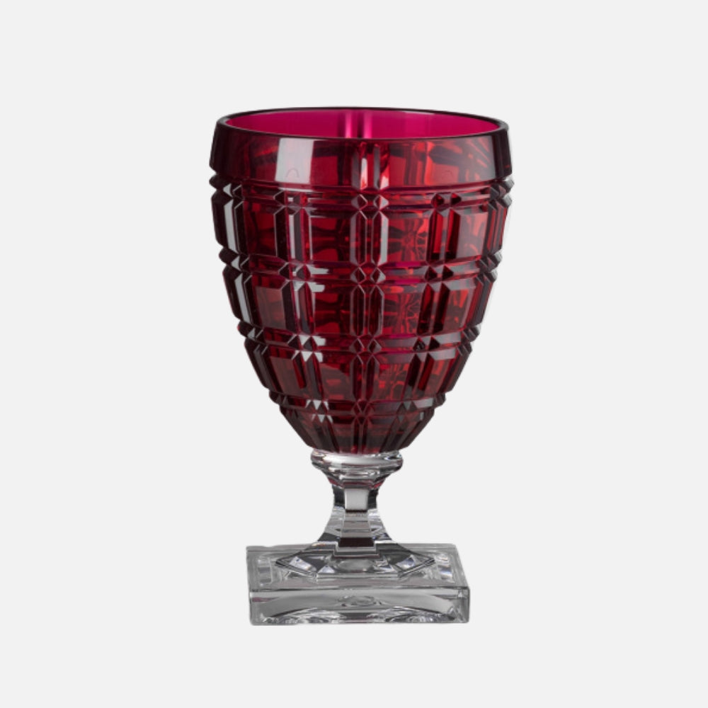 Mario Luca Giusti Winston Wine Glass, Ruby in synthetic crystal, front view