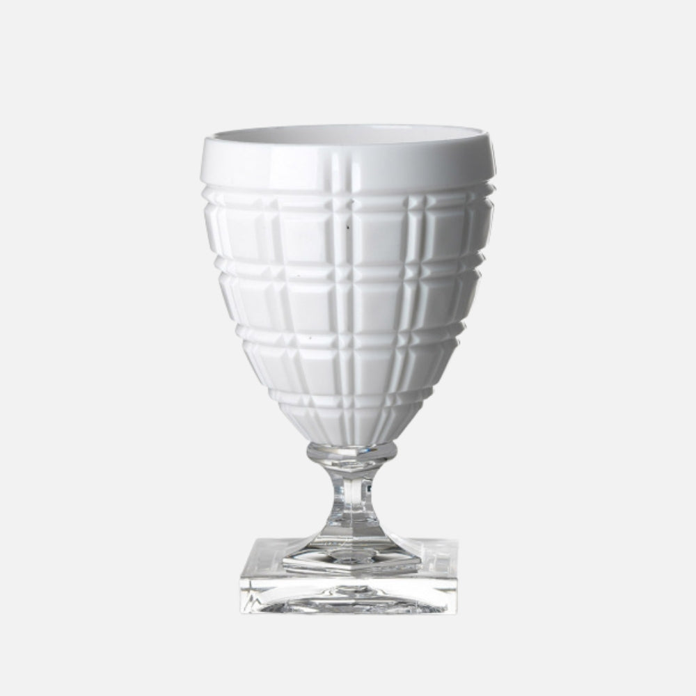 Mario Luca Giusti Winston Wine Glass, White in synthetic crystal, front view