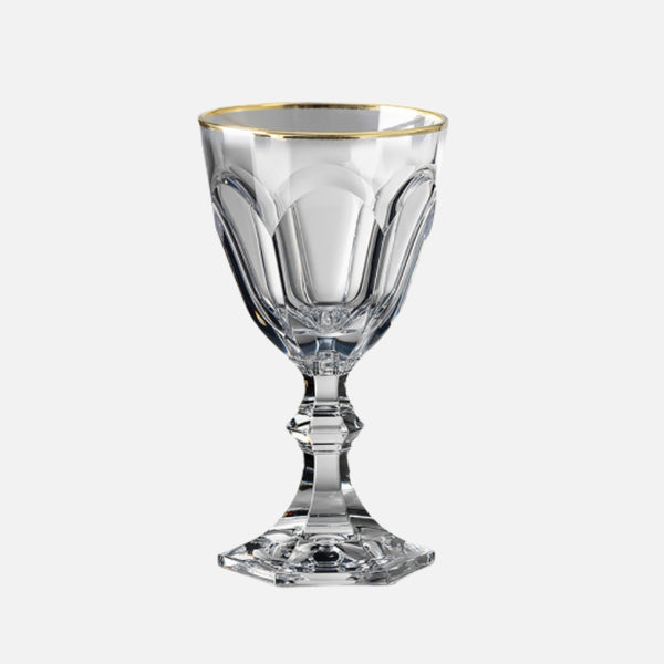Dolce Vita Acrylic Wine Glass, Gold Rim