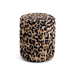 Mobile – Cotton Jacquard Leopard Round Footstool