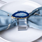 Blue Agate Napkin Rings, Set of 4