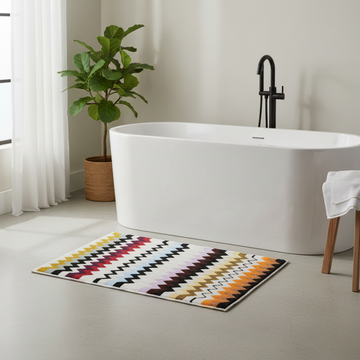 Murrina Bath Mat in cotton with chevron pattern 90x60 cm