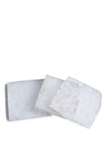 4 White Quartz Coasters & 2 Bottle Toppers