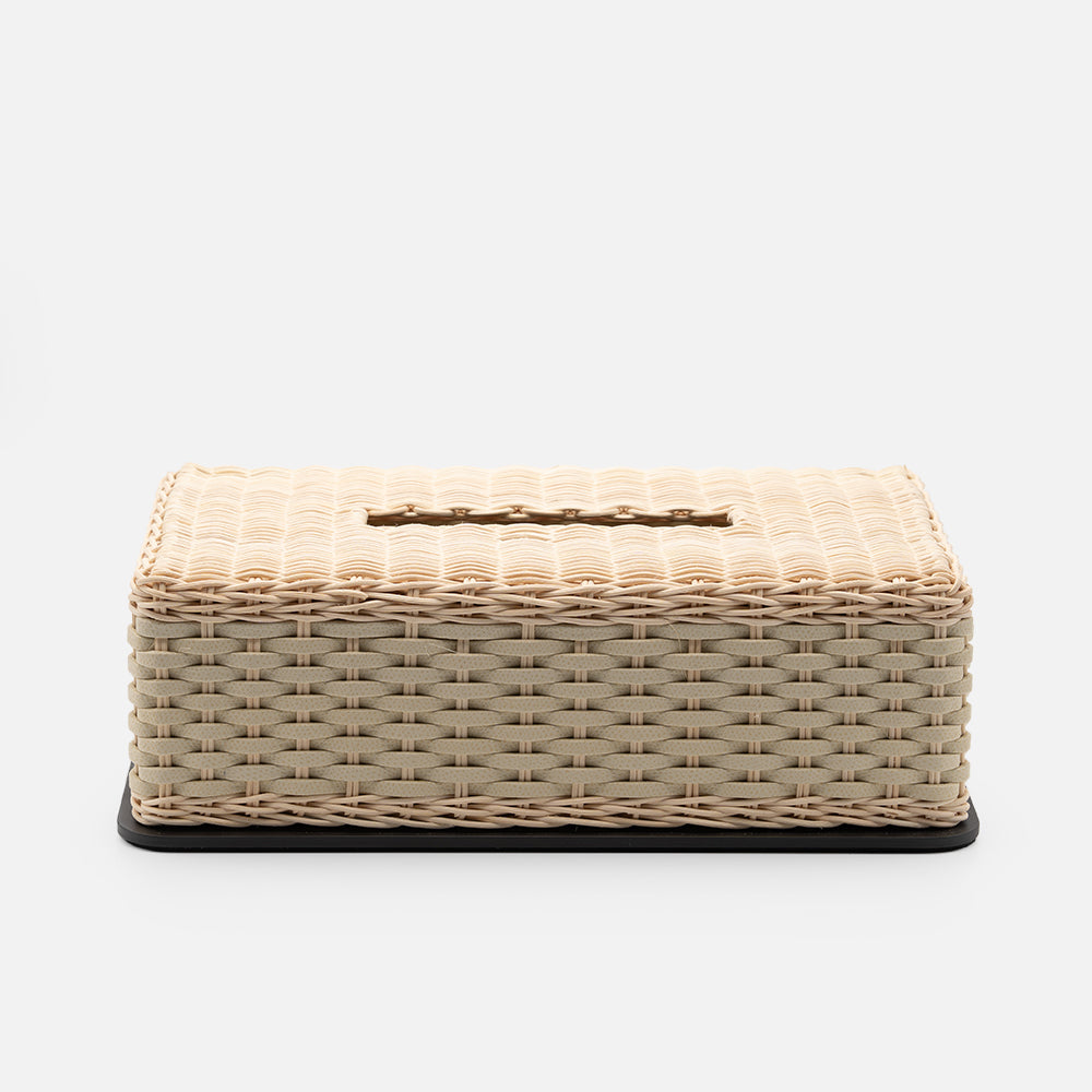 Amiens Rattan Tissue Box, Ivory