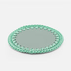 Rochelle Leather & Crochet Coaster, Mint, Set of 6
