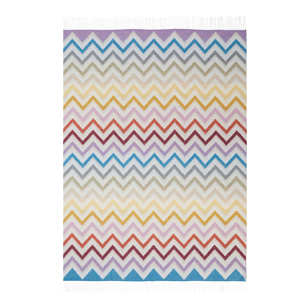 Plaid Watamu 130x190cm in wool blend zig zag