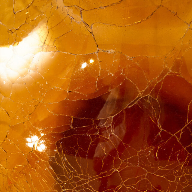 Crackled Glass Ball Body Vase Large