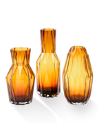 Ochre Folds Glass Vase, 40cm