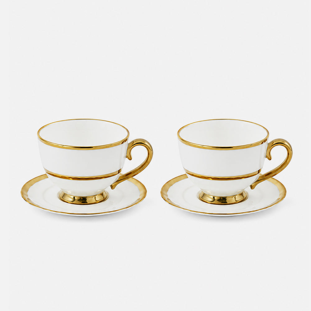 Golden Finds Tea Set White