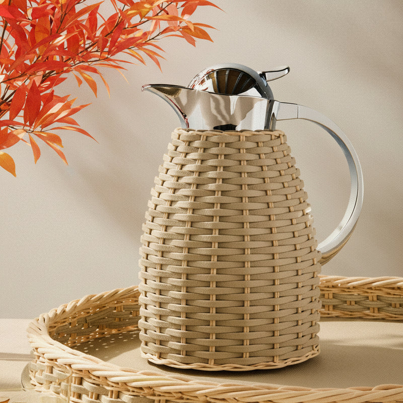 Chantilly Leather &amp; Rattan Carafe 1 L