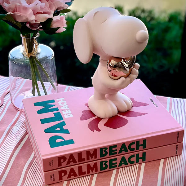 Snoopy Heart Small Figurine - Pink/Gold