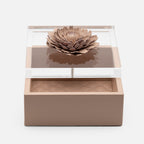 Riviere Fleur Dahlia Diamonds Square Box, Blush Pink, 17x17cm, shown open