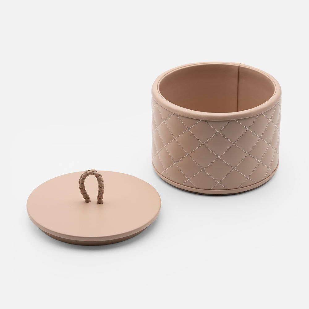 Jana Diamonds Leather Round Box, Blush Pink