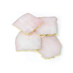 4 Rose Quartz Coasters & 2 Bottle Toppers