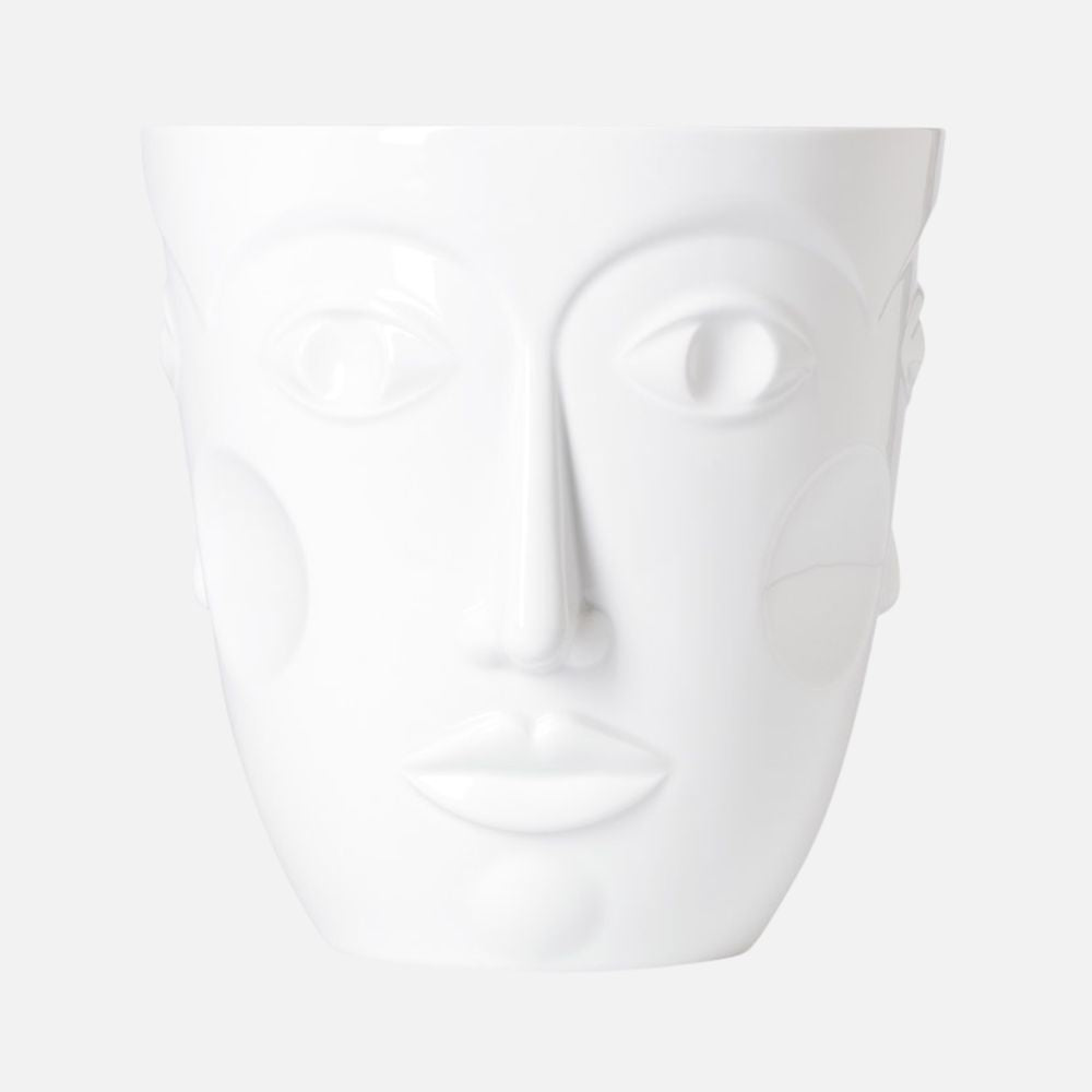 Sieger by Fürstenberg Faces Champagne Cooler, White, front view