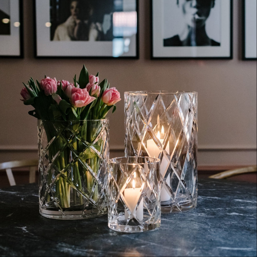 Classic Crystal Hurricane Lamp, Medium