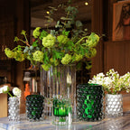 Skogsberg & Smart Strict Crystal Hurricane Lamp, Large, styled in a room setting