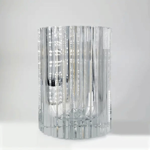 Skogsberg & Smart Strict Crystal Hurricane Lamp, Large, side view