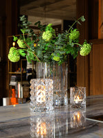 Hurricane Crystal Lamp Medium – Stud Clear Candle Holder