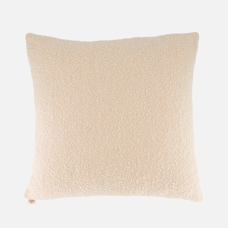 Carino Cream White Curly Wool Cushion, 45x45cm