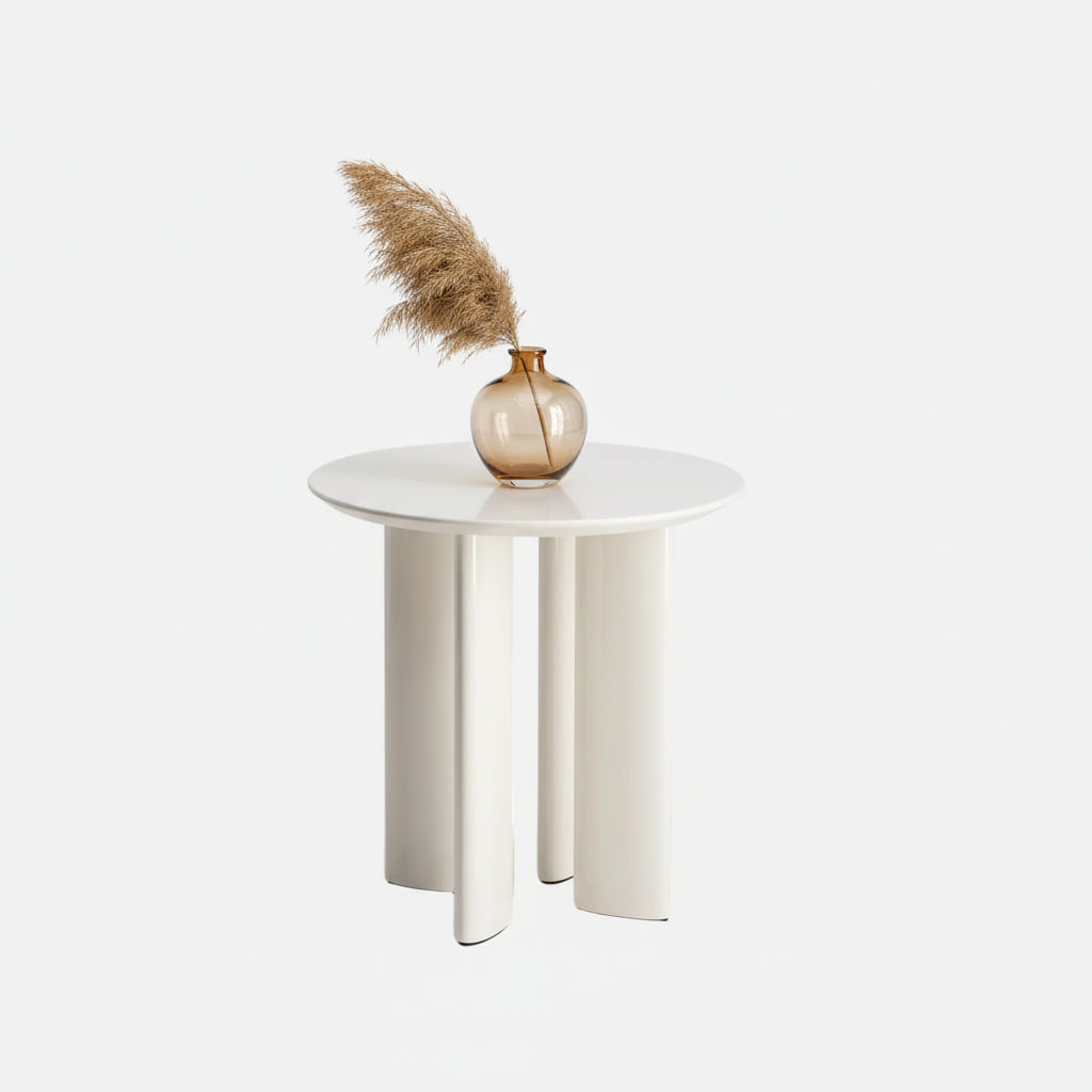 Carlotta Sidetable, White Lacquer  Beech, 50cm