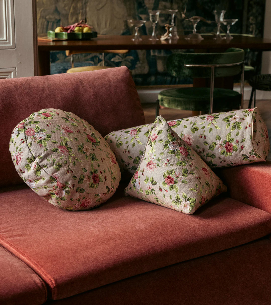 Divino Marie-Antoinette Tapestry Fabric Pyramid Cushion, 30x30cm