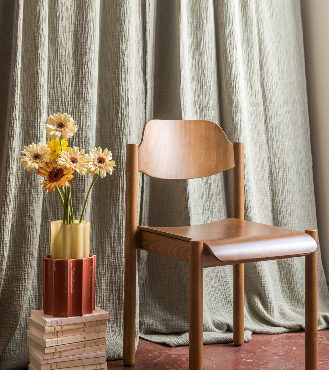 Duetto Vase, Yellow & Terracotta, 28cm