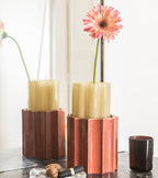 Duetto Vase, Yellow & Terracotta, 28cm