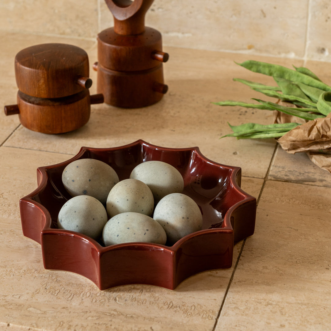 Tasca Décor Tray, Burgundy, 22cm