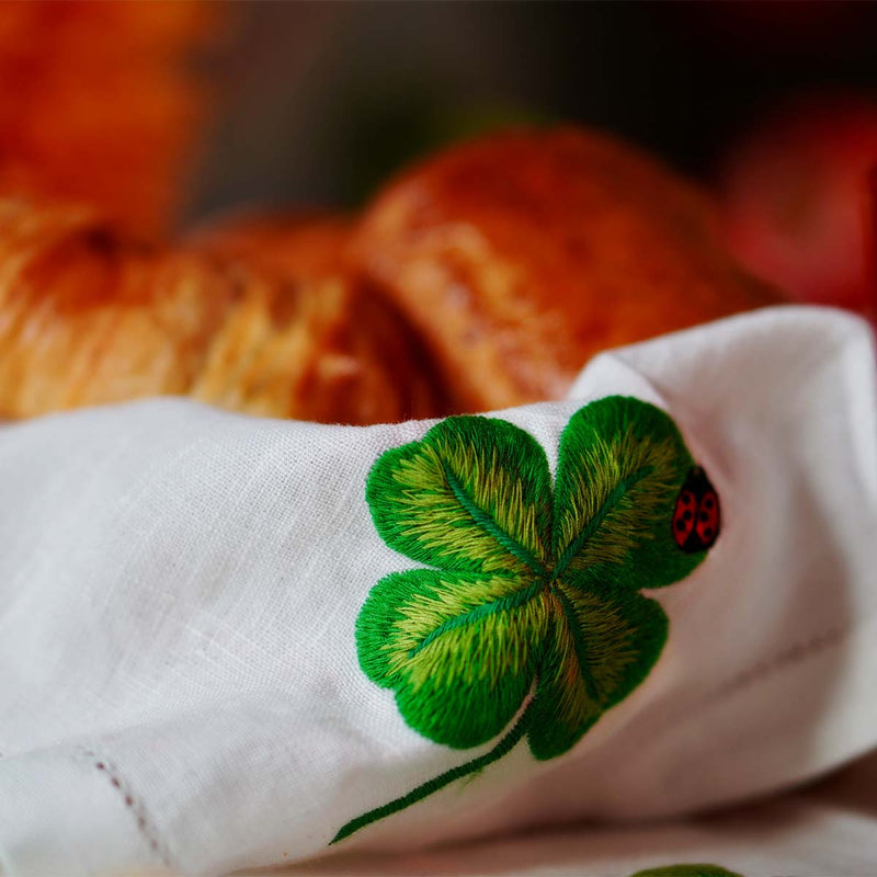 Clover Napkins, Set of 4, White