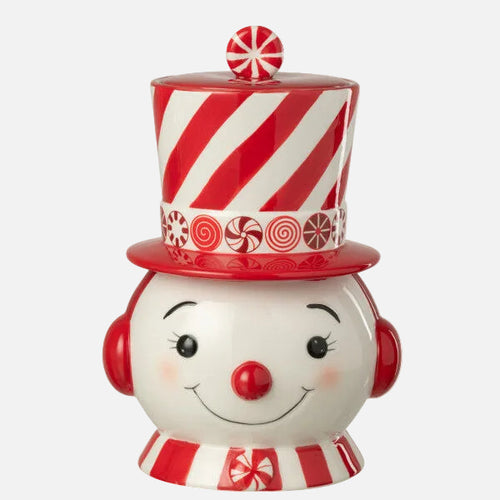 Christmas Snowman Jar with Hat