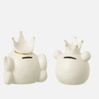 Elephant Head Piggy Bank – Ecru/Gold Large, Set of 2