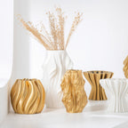 Gold 3D Printed Porcelain Irregular Vase