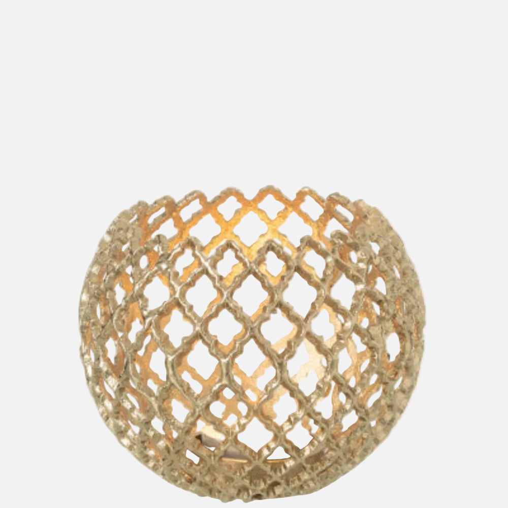 Gold Aluminium Candle Holder – Large Decorative Accent