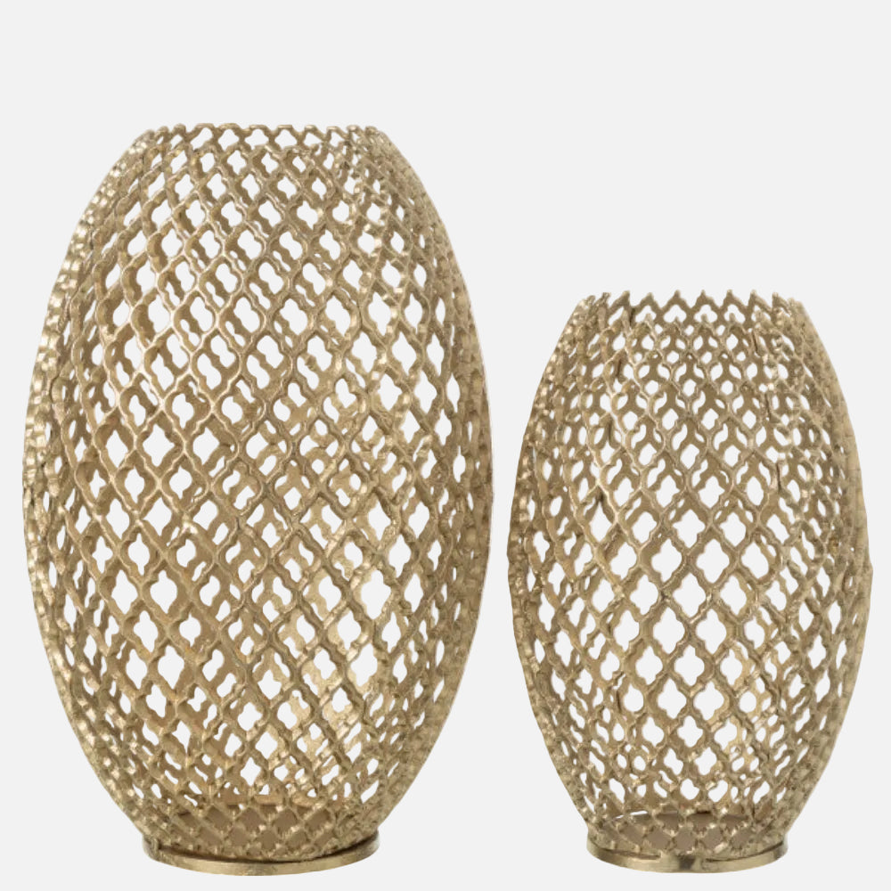 Small Gold Aluminum Floor Vase – Modern Decorative Vase