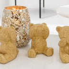 Crackled Glass Candle Holder – Gold Decorative Candle Light