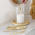 Gold Aluminium Candle Holder – Large Decorative Home Accent