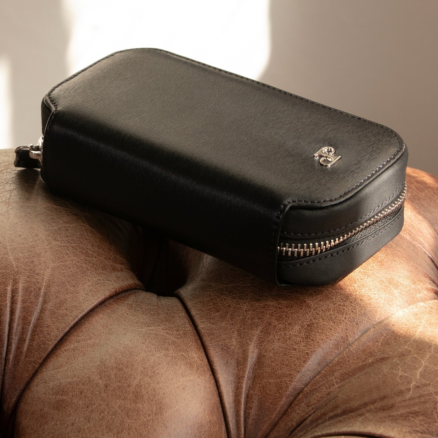Philipp 2 Piece Watch Zip Case - Black