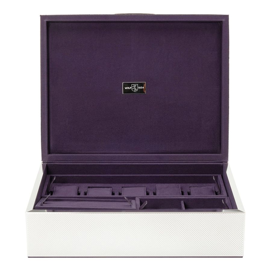 Silver Large Watch Jewellery and Legacy Box, 31.8x24.8cm