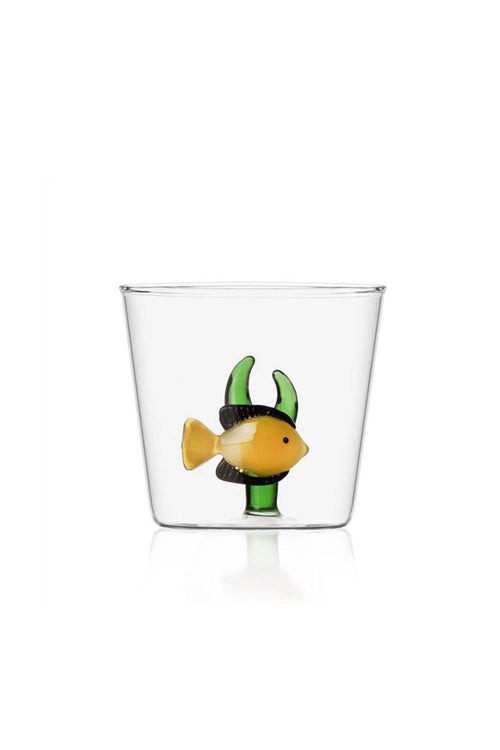 Marine Garden Fish Green Seaweed Tumbler, 340 ml, Yellow