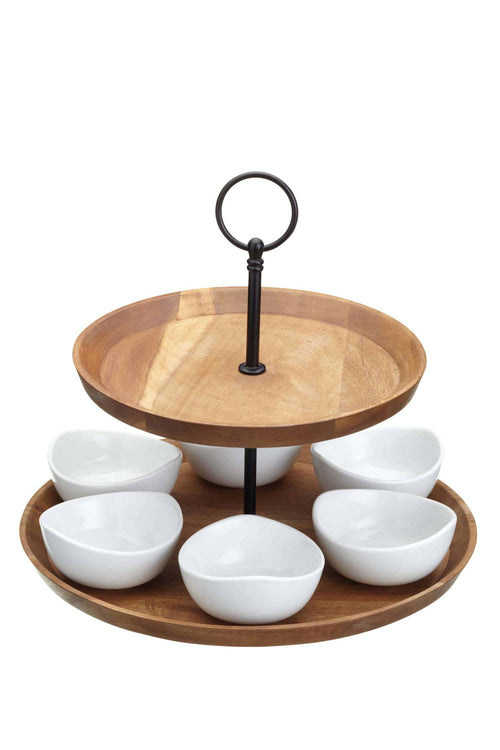 2 Tier Appetizer Serving Stand, 25x24 cm