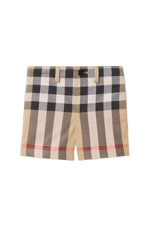 Baby Check Stretch Cotton Tailored Shorts