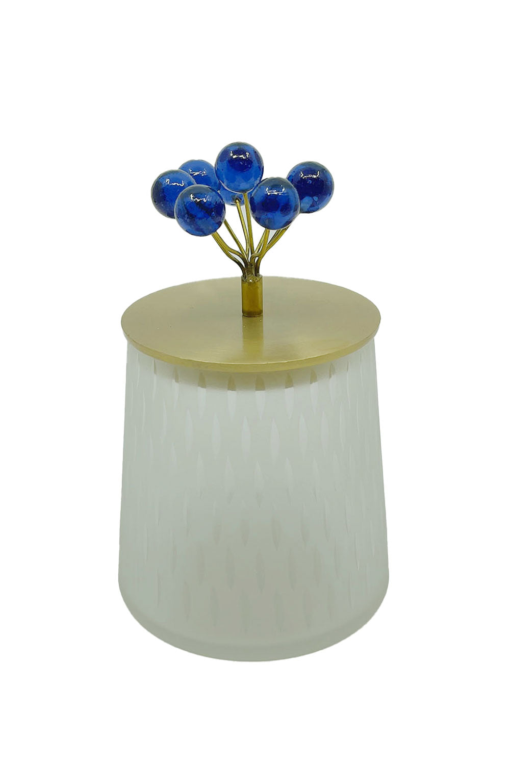 Rice Bonbon Jar with Lid, Small, Blue Flower