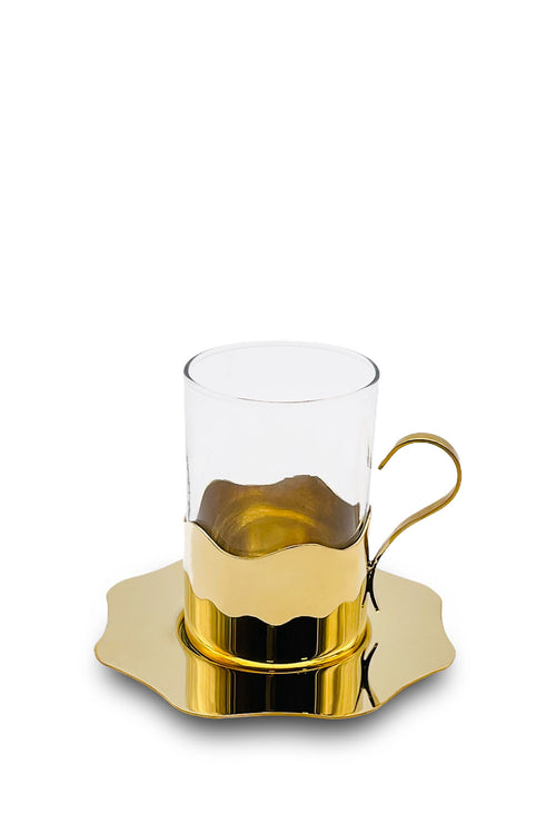 Crown Gold Tea Cups Set of 6, 120ml - Maison7