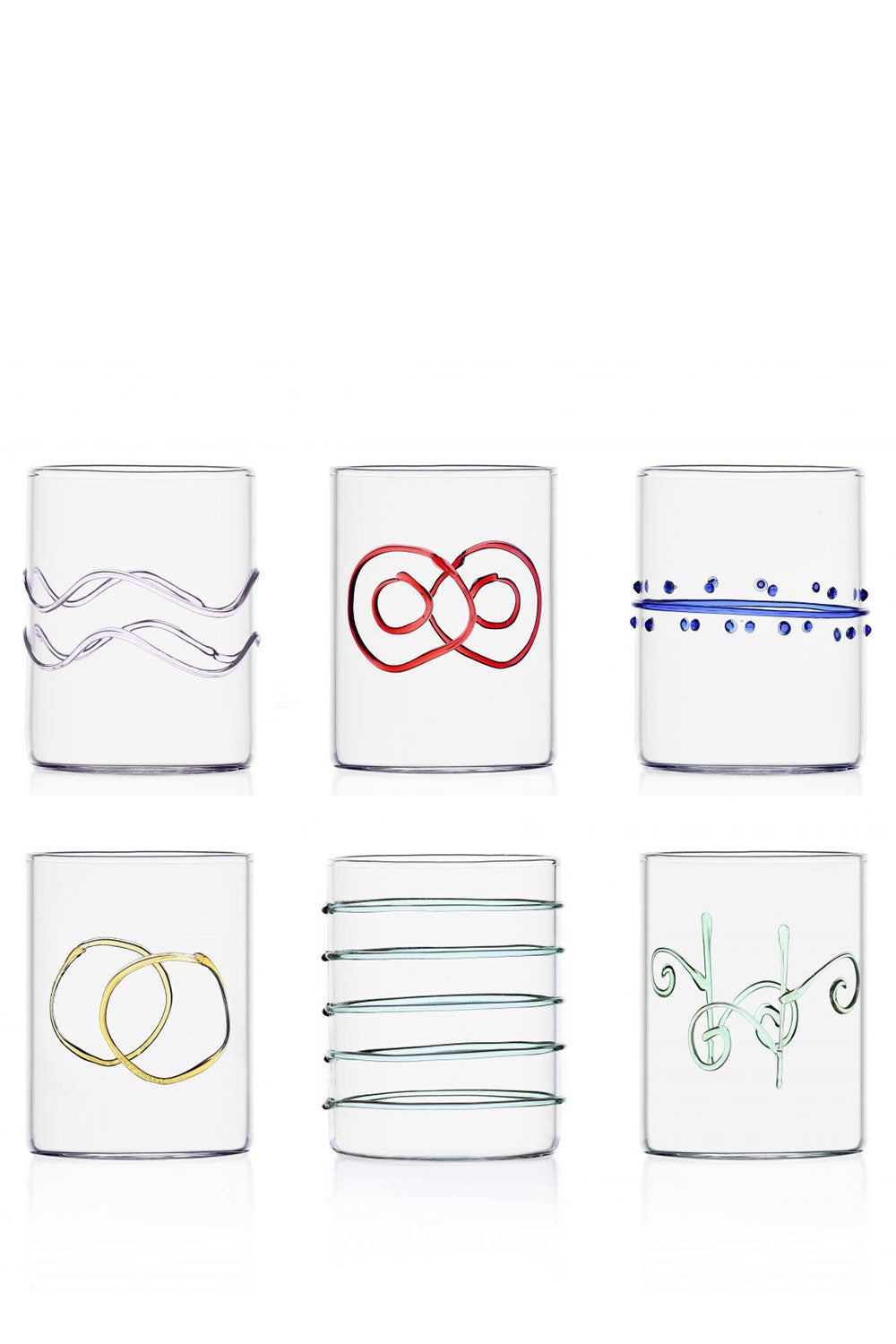 Deco Arlecchino Glasses, Set of 6, 300ml