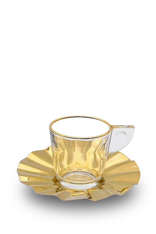 Daisy Glass Coffee Cups Set of 6, 80 ml